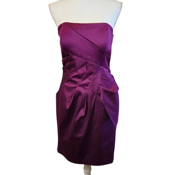 Max and Cleo Strapless Dress Women Size 8 Purple Dark Romance Feminine Pockets - Picture 1 of 10